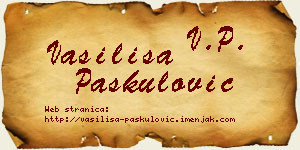 Vasilisa Paskulović vizit kartica